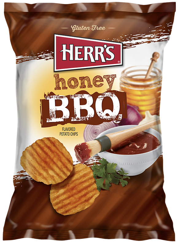 Herrs Honey BBQ Ripple Potato Chips 1oz