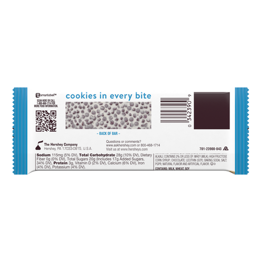 HERSHEY'S COOKIES 'N' CREME Candy Bar 1.55oz
