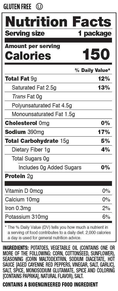 Herrs Hot Sauce Ripple Potato Chips 1oz