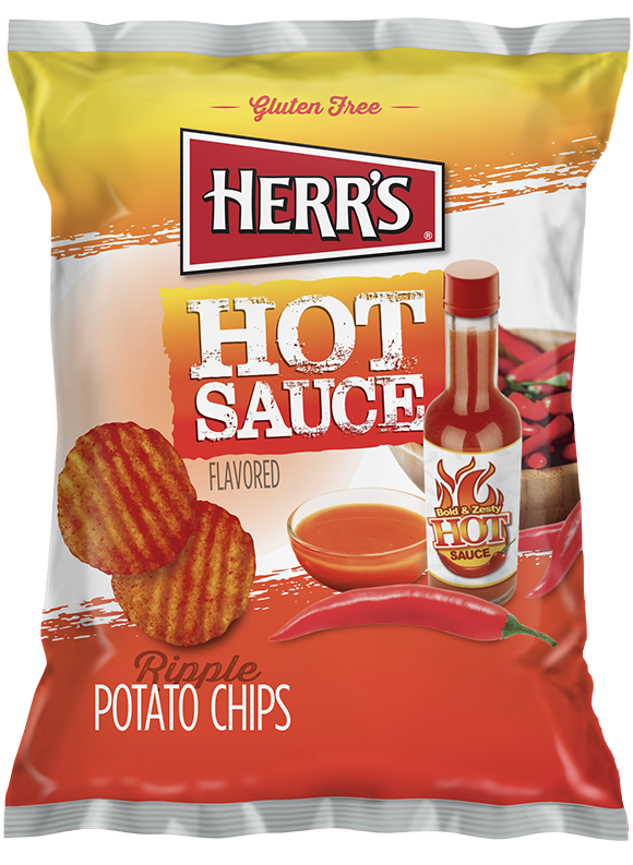 Herrs Hot Sauce Ripple Potato Chips 1oz