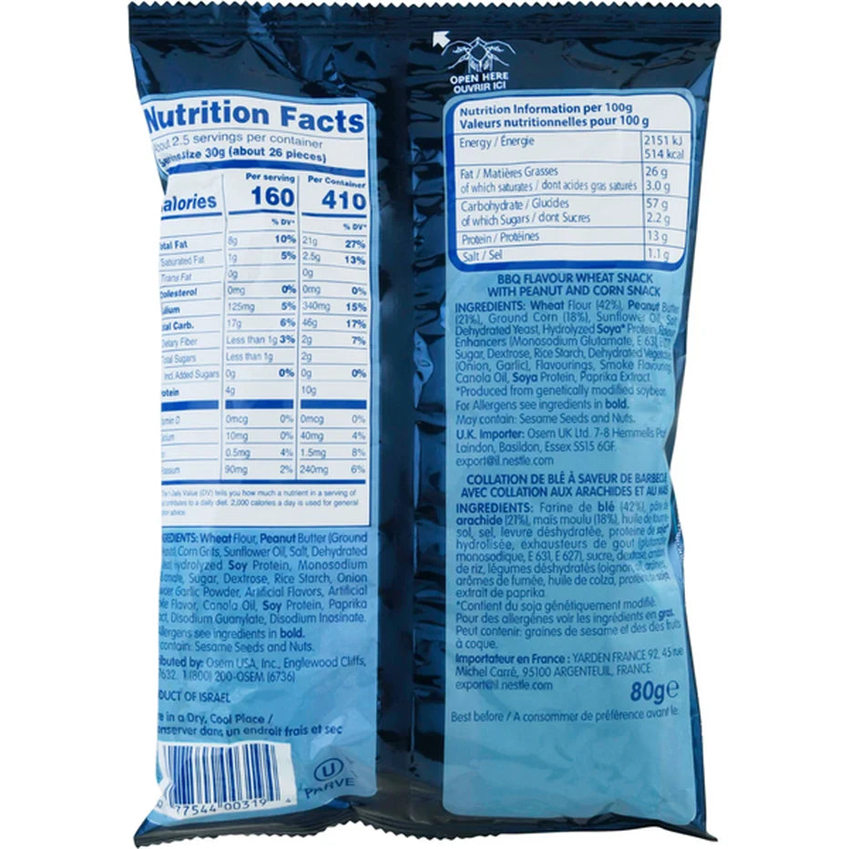 Osem Snack Mix, Bissli BBQ & Bamba 2.8oz