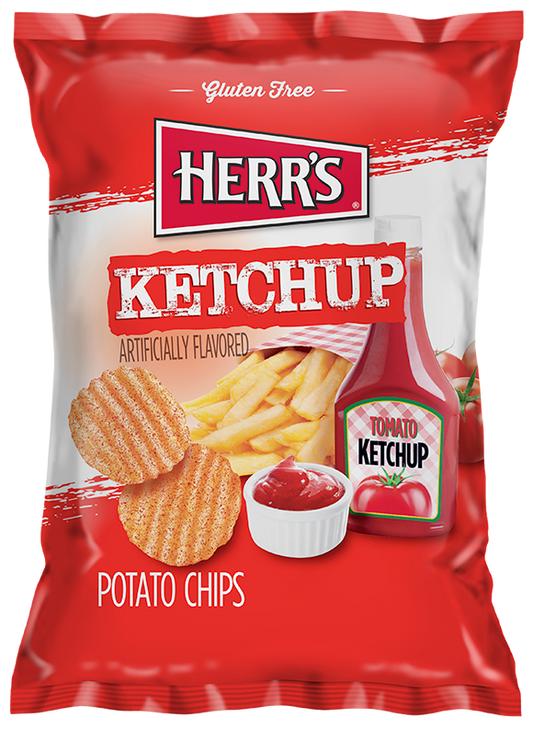 Herrs Ketchup Ripple Potato Chips 1oz