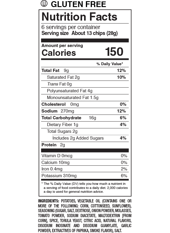 Herr's Baby Back Ribs Potato Chips 1oz